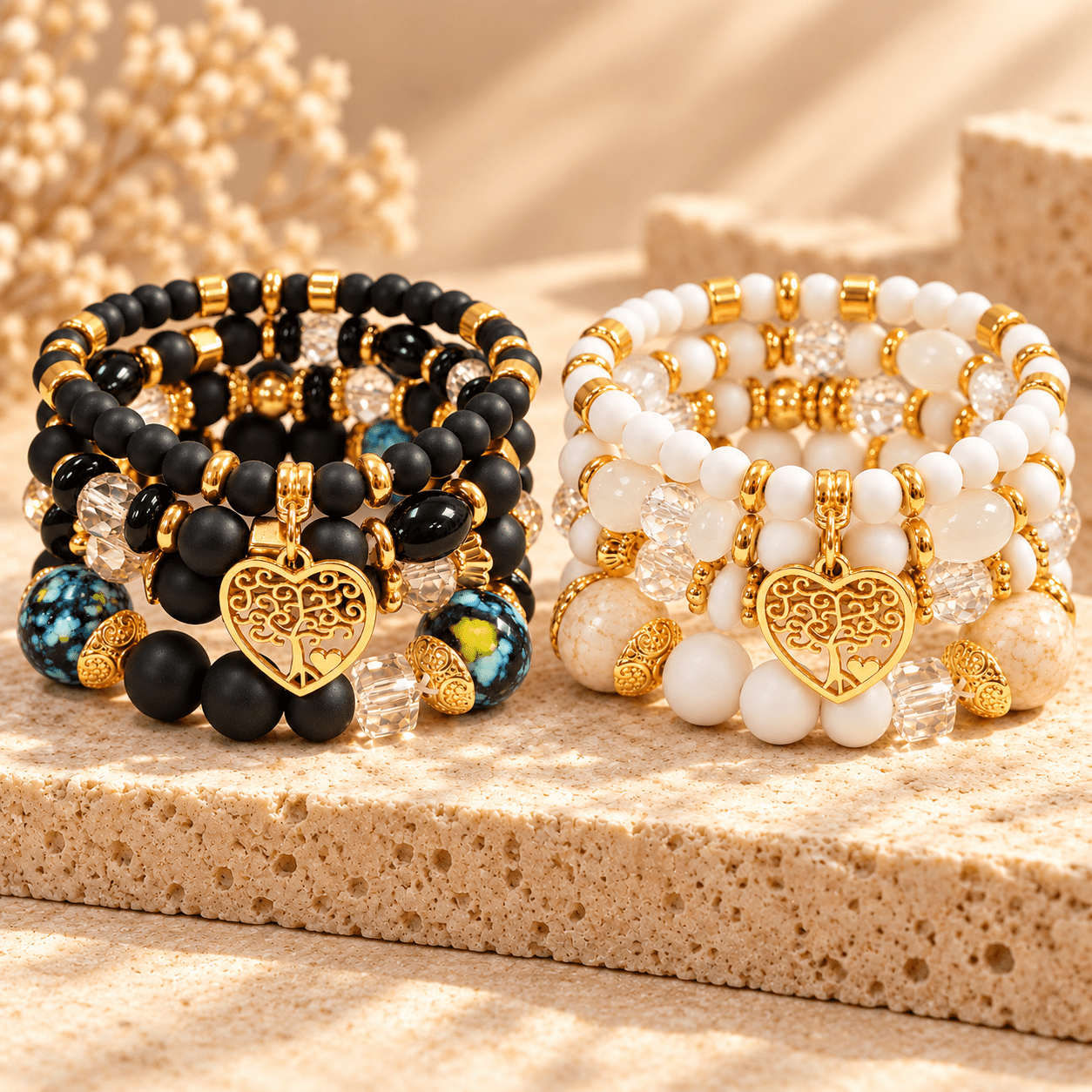 8-Strand Vintage Bohemian Beaded Bracelet Set